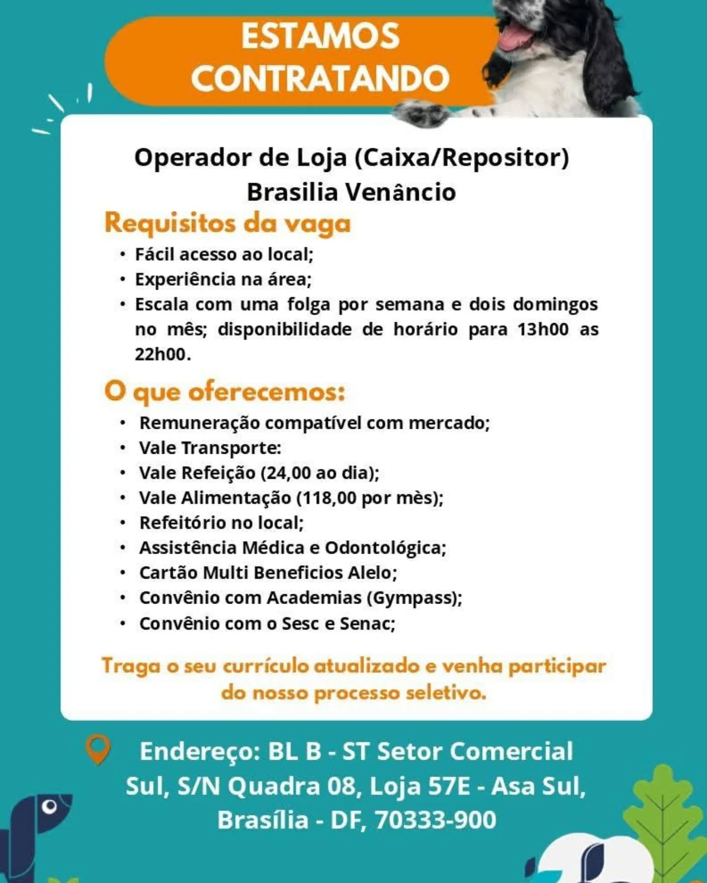 A Cobasi está contratando em Brasília! Se você tem experiência